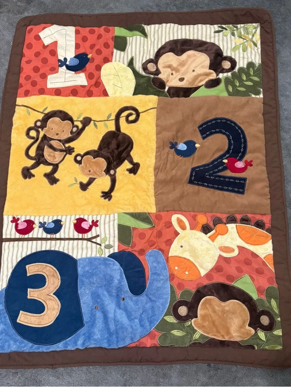 Jungle123 Nursery Bedding Set Crib Quilt Mobile Valances Lot